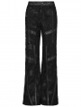 Black Gothic Punk Cool Straight Mesh Denim Pants for Women