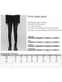 Black Gothic Punk Metal Triangular Buckle Embellished Jeans for Women