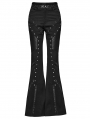 Black Gothic Punk Rivets Flare Pants for Women