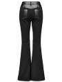 Black Gothic Punk Rivets Flare Pants for Women