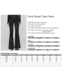 Black Gothic Punk Rivets Flare Pants for Women