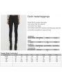 Black Gothic Retro Printed Metal Buckle Pants for Women