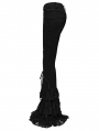 Black Gothic Layered Lace Flared Low Waist Jeans for Women