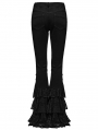 Black Gothic Layered Lace Flared Low Waist Jeans for Women