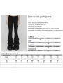 Black Gothic Layered Lace Flared Low Waist Jeans for Women