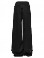 Black Gothic Punk Decadent Cross Patch Straight Loose Pants for Women