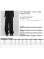 Black Gothic Punk Decadent Cross Patch Straight Loose Pants for Women