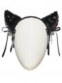 Black Gothic Cute Cat Ears Headband with Tail Set