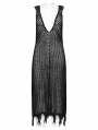 Black Gothic Post-Apocalyptic Techwear Style Hollow Out Dress