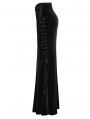 Black Gothic Retro Embroidery Velvet Fishtail Skirt