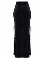 Black Gothic Retro Embroidery Velvet Fishtail Skirt