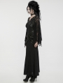 Black Gothic Punk Multi-Buckle Sexy Lace Bat Sleeves Dress