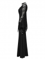 Black Gothic Punk Multi-Buckle Sexy Lace Bat Sleeves Dress