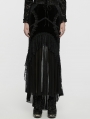 Black Gothic Irregular Splicing Velvet Fishtail Goddess Skirt