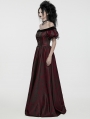 Black and Red Gothic Retro jacquard Victorian Princess Dress