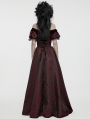 Black and Red Gothic Retro jacquard Victorian Princess Dress