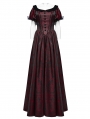 Black and Red Gothic Retro jacquard Victorian Princess Dress