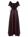 Black and Red Gothic Retro jacquard Victorian Princess Dress