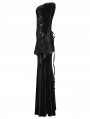 Black Gothic Off-the-Shoulder Sexy Velvet Lace Splicing Long Dress