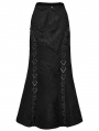 Black Gothic Punk Decadent Irregular Hole Mesh Splicing Skirt