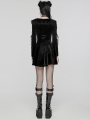 Black Velvet Sweet Gothic Flared Sleeve Short Dress