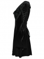 Black Velvet Sweet Gothic Flared Sleeve Short Dress