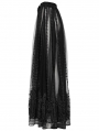 Black Dark Gothic 3D Embroidered Mesh Maxi Skirt