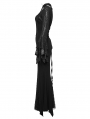 Black Gothic Retro Mesh Irregular Flared Sleeve Long Fishtail Dress