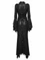 Black Gothic Retro Mesh Irregular Flared Sleeve Long Fishtail Dress