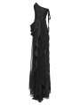 Black Gothic 3D Embroidered Beaded Strapless Elegant Long Party Dress