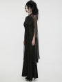 Black Vintage Gothic Flowing Split Long Sleeve Dress