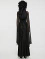 Black Vintage Gothic Flowing Split Long Sleeve Dress