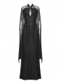 Black Vintage Gothic Flowing Split Long Sleeve Dress