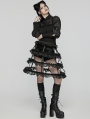 Black Sweet Gothic Layered Hollow Bustle Skirt