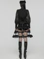 Black Sweet Gothic Layered Hollow Bustle Skirt