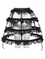 Black Sweet Gothic Layered Hollow Bustle Skirt