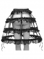 Black Sweet Gothic Layered Hollow Bustle Skirt