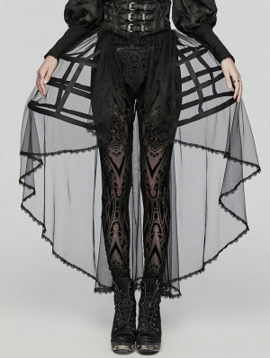 Black Gothic Baroque Bird Cage Bustle Skirt