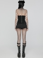 Black Sexy Gothic Punk Hollow Out Back Zipper Tube Top for Women