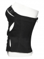 Black Sexy Gothic Punk Hollow Out Back Zipper Tube Top for Women