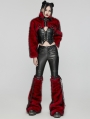 Black and Red Gothic Punk Handsome Faux Fur Leg Warmers for Women