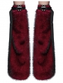 Black and Red Gothic Punk Handsome Faux Fur Leg Warmers for Women