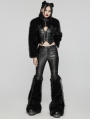 Black Gothic Punk Handsome Faux Fur Leg Warmers for Women