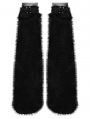 Black Gothic Punk Handsome Faux Fur Leg Warmers for Women