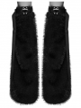 Black Gothic Punk Handsome Faux Fur Leg Warmers for Women