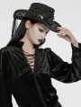 Black Gothic Punk Personalized Hollow Hat for Women