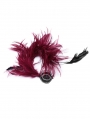 Red Gothic Dark Crystal Pendant Feather Headwear