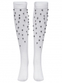 White Gothic Personalized Punk Rivet Knee High Socks