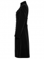 Black Retro Gothic Velvet Symmetric Embroidery Party Coat for Women