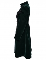 Black and Green Retro Gothic Velvet Symmetric Embroidery Party Coat for Women